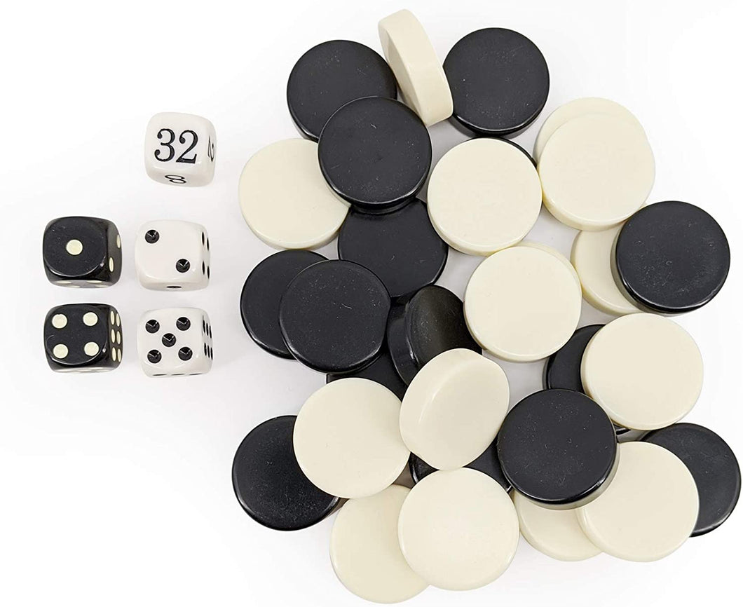 Replacement Stones | Regulation Size | For Standard Backgammon Sets