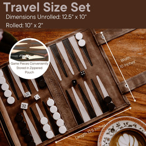 Mocha | Sondergut Roll-Up Travel Backgammon Game