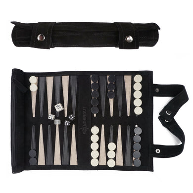 Black | Sondergut Roll-Up Travel Backgammon Game
