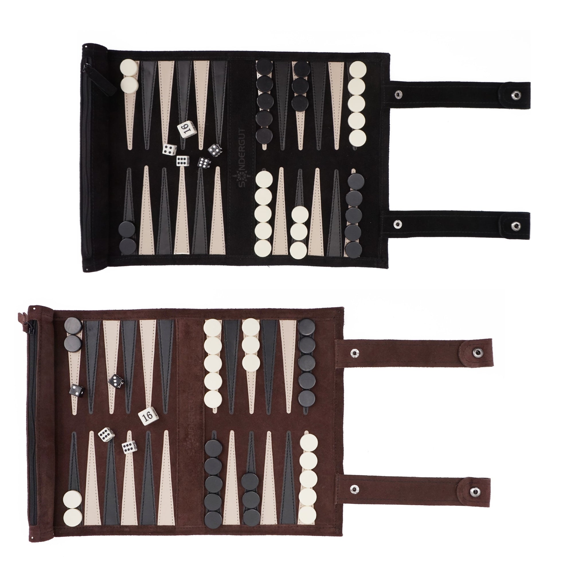 SONDERGUT - Backgammon – Ensemble de backgammon de voyage – Cuir véritable ( moka) (pièces de rechange SONDERGUT - Backgammon – Ensemble de backgammon de voyage – Cuir véritable ( moka) (pièces de rechange