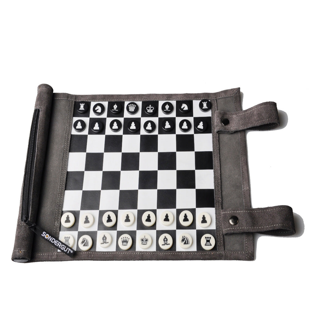 Chess & Checkers | Sondergut Roll-Up Travel Game